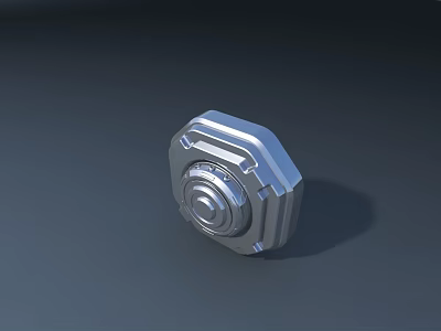 Smart Machine Precision Component Featuring Metallic Octagonal Structure And Circular Interface 3d model