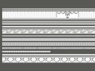 Various Decorative Gypsum Cornice Designs for Home Interior Decoration Projects 3d model