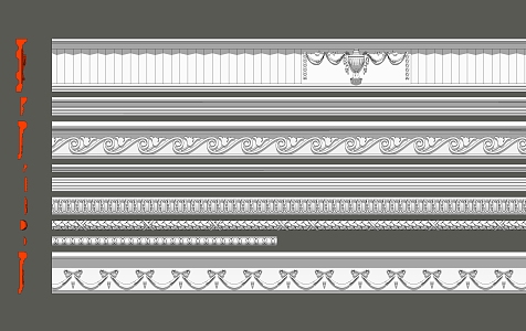 European-style gypsum line decorative line 3d model