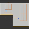 Cartoon Scene of Playful Kids Room with Colorful Climbing Wall Yellow Floor and Blue Bookshelf