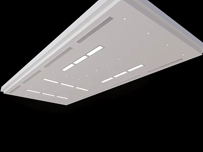 Modern White Ceiling Design With Recessed Lights And Smooth Lines 3d model