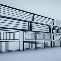 Various Metal Fence Designs With Different Railings And Patterned Structures 3d model