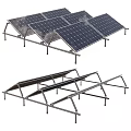 Efficient Solar Panel Systems Powering Daily Electrical Appliances At Home With Stable Frames 3d model