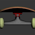 Stylish Black Skateboard Deck With White Graphic Design Yellow Wheels And Wooden Edge