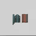 Modern Folding Screens With Turquoise Vertical Panels And Crimson Diamond Pattern Design