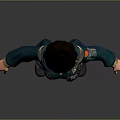 3D Female Character In Green Utility Overalls With Functional Pockets And Boots