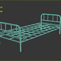 Double Bed with Railed Metal Frame and Simple Modern Bedroom Furniture Design