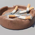 an ashtray with cigarettes 3d model