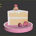 Delicious Layered Cake With Cream Frosting And Fresh Strawberry Decorations On Pink Stand