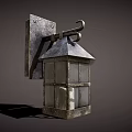 Vintage Industrial Metal Wall Lamp With Square Glass Lampshade And Pointed Top Design