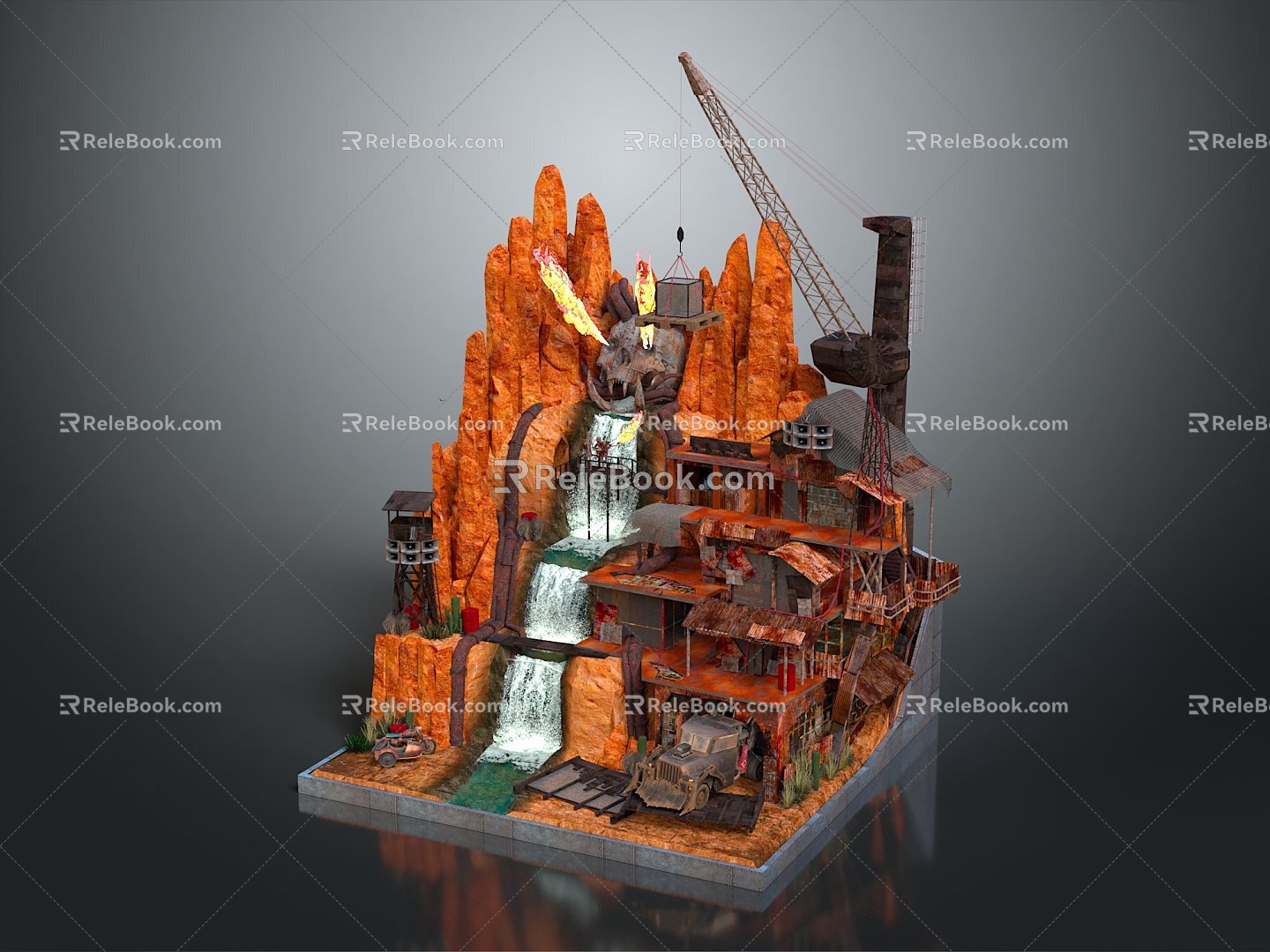 Tourist Scenic Area Waterfall Scenic Area Cave Mountain Cave Cave Cave Cave 3d model