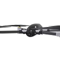 Smart Drone with Four Propellers Black Body Gray Landing Gear and Gold Accents