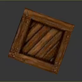 Vintage Wooden Box With Woven Texture Metal Rivets And Cubic Shape Design