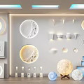Modern lighting combination decorative gypsum lamp moon lamp 3d model