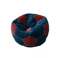 Comfortable Bean Bag Chairs With Assorted Colors And Soccer Ball Patterns 3d model