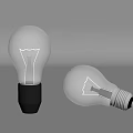 Transparent Light Bulbs With Visible Filaments And Different Bases On Gray Background 3d model