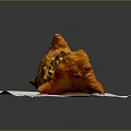 Crispy Fried Triangular Samosa With Vegetable Filling On White Plate