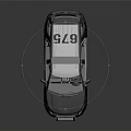 Sleek Black And White Police SUV With Flashing Roof Lights And Official Logo