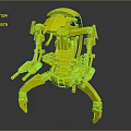 Mechanical Character Creature With Detailed Multi Legged Orange Gray Sci Fi Design