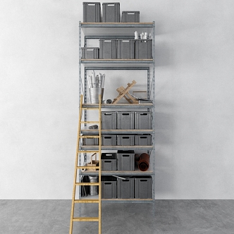 Industrial LOFT Storage Rack 3d model