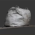 Plant Wrapped In White Bag Placed On Square Stone Slab