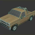 Brown Pickup Truck With Roof Rack Single Cab Front Grille And Black Wheels