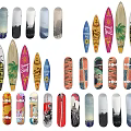 Vibrant Skateboard Collection with Diverse Colors Patterns and Fun Graphics for Play