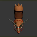 Orange Antelope With Long Horns Saddle Red Bridle And White Mane