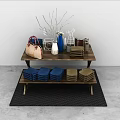 Wooden Wardrobe With Shelves Holding Bags Vase Decorations And Folded Clothes