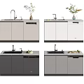 Stylish Kitchen Appliances With Different Colored Cabinets Countertops And Sink Design