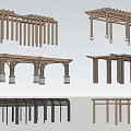 Various Modern Pergola Designs With Wooden Metal Columns And Beams