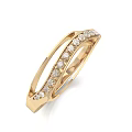 Elegant Gold Ring Design With Sparkling Diamonds And Cross Band