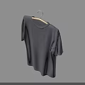 Black Short Sleeve T Shirt Hanging On Hanger With Multiple Angles View