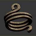Unique Fashionable Textured Metal Ring With Spiral Design And Intricate Details