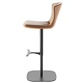 Modern Brown Leather Bar Stools With Pleated Backrest And Metal Base 3d model