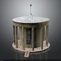 Architectural Classical Dome Building With Columns And Door On Circular Base