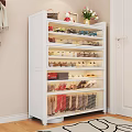 Modern White Large Capacity Shoe Cabinet With Multiple Tiers For Home Entryway Shoe Storage