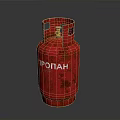 Red Propane Tank With Durable Metal Construction And Propane Label For Various Applications