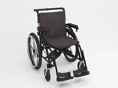 Lightweight Manual Medical Wheelchair With Comfortable Seat Adjustable Armrests And Stable Frame 3d model
