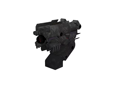 Futuristic Mechanical Weapon With Tactical Scope And Advanced Black Design Features 3d model