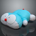 Blue And White Stuffed Doll With Red Nose In Lying Position Plush Toy Design