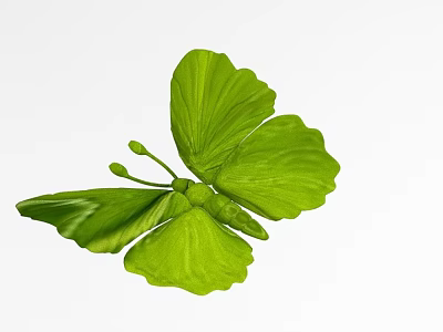 Vibrant Green Butterfly Shaped Decorative Ornament Set for Home Living Room Decoration 3d model