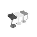 Modern Sleek Bar Stool With Metal Frame And Leather Padded Seat Design