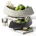 Elegant Decorative Ornament Set With Ceramic Bowls Fresh Limes Candles And Vases