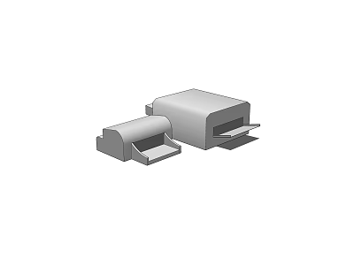 Modern Office Appliances Including Compact And Large Printers With Output Trays 3d model