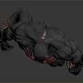 Muscular Black And Red Superhero Character 3D Model With Standing Pose And Detailed Design