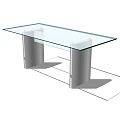 Modern Dining Table With Glass Top And Sleek Metal Legs Modern Design