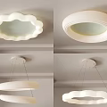 Modern Ceiling Lighting Combinations Cloud Shaped Circular And Double Ring Designs For Contemporary Interior Spaces 3d model
