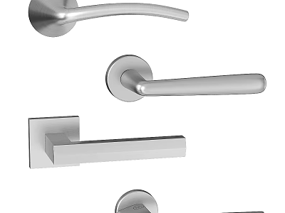 Modern Swing Door Handles With Different Stainless Steel Designs And Styles 3d model
