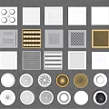 Various Designs And Shapes Of Air Conditioner Vents With Square Round And Grid Patterns